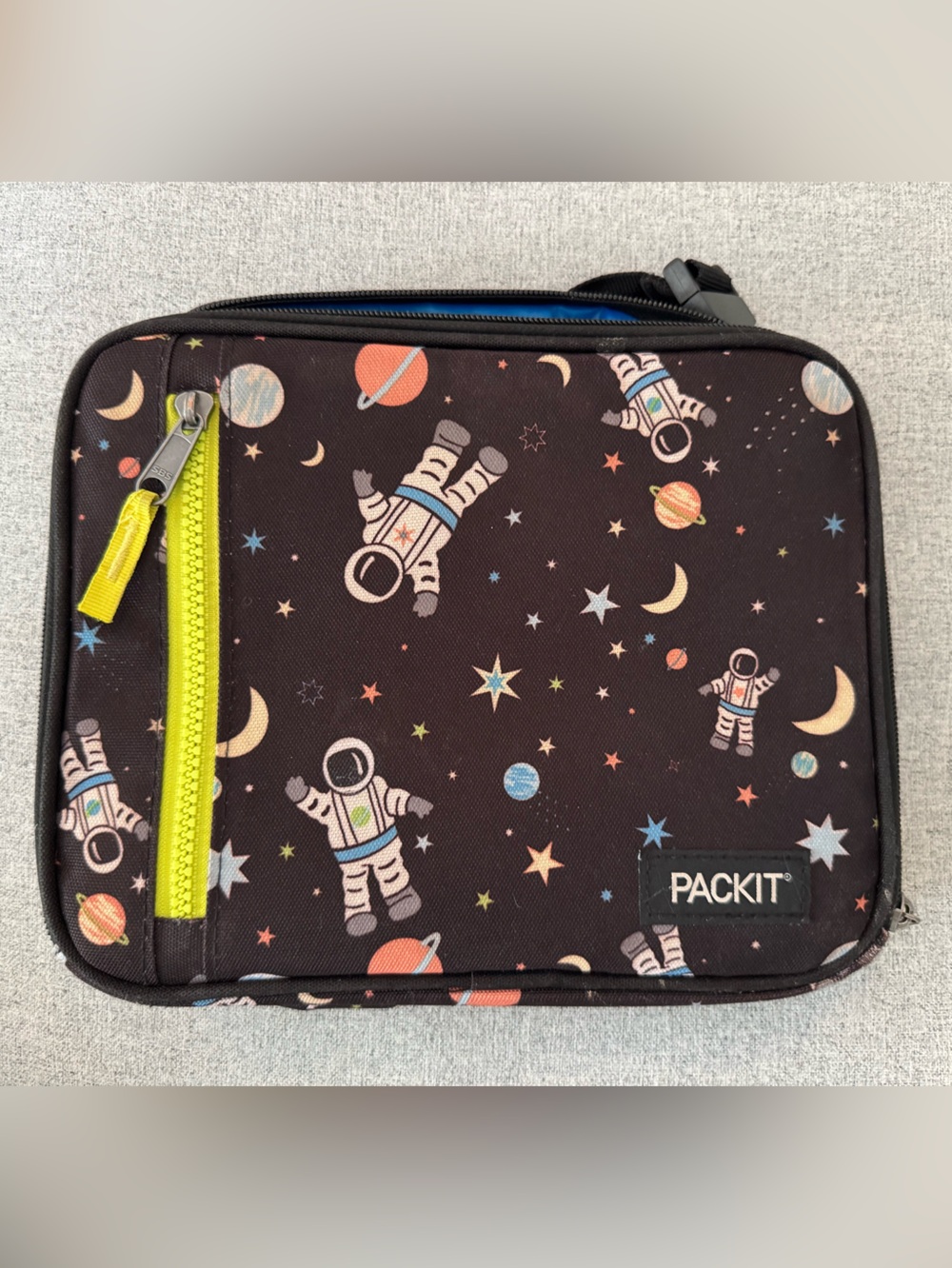 PackIt Kids Space Lunch Bag in Black with Yellow Accent